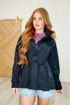 Track Snack Windbreaker in Black - Charming Charlie