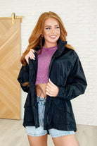 Track Snack Windbreaker in Black - Charming Charlie