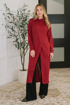 Travel City Scape Turtle Neck Tunic in Wine - Charming Charlie