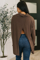 Travel Destination Cowl Neck Pullover in Chocolate - Charming Charlie