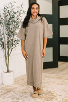 Travel Envy Ribbed Knit Dress in Light Coco - Charming Charlie