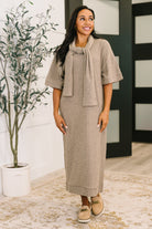 Travel Envy Ribbed Knit Dress in Light Coco - Charming Charlie