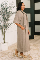 Travel Envy Ribbed Knit Dress in Light Coco - Charming Charlie