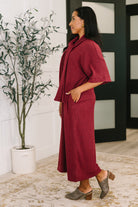 Travel Envy Ribbed Knit Dress in Wine - Charming Charlie