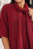 Travel Envy Ribbed Knit Dress in Wine - Charming Charlie