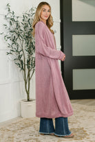 Travel Hideaway Open Front Cardigan in Cashmere Rose - Charming Charlie