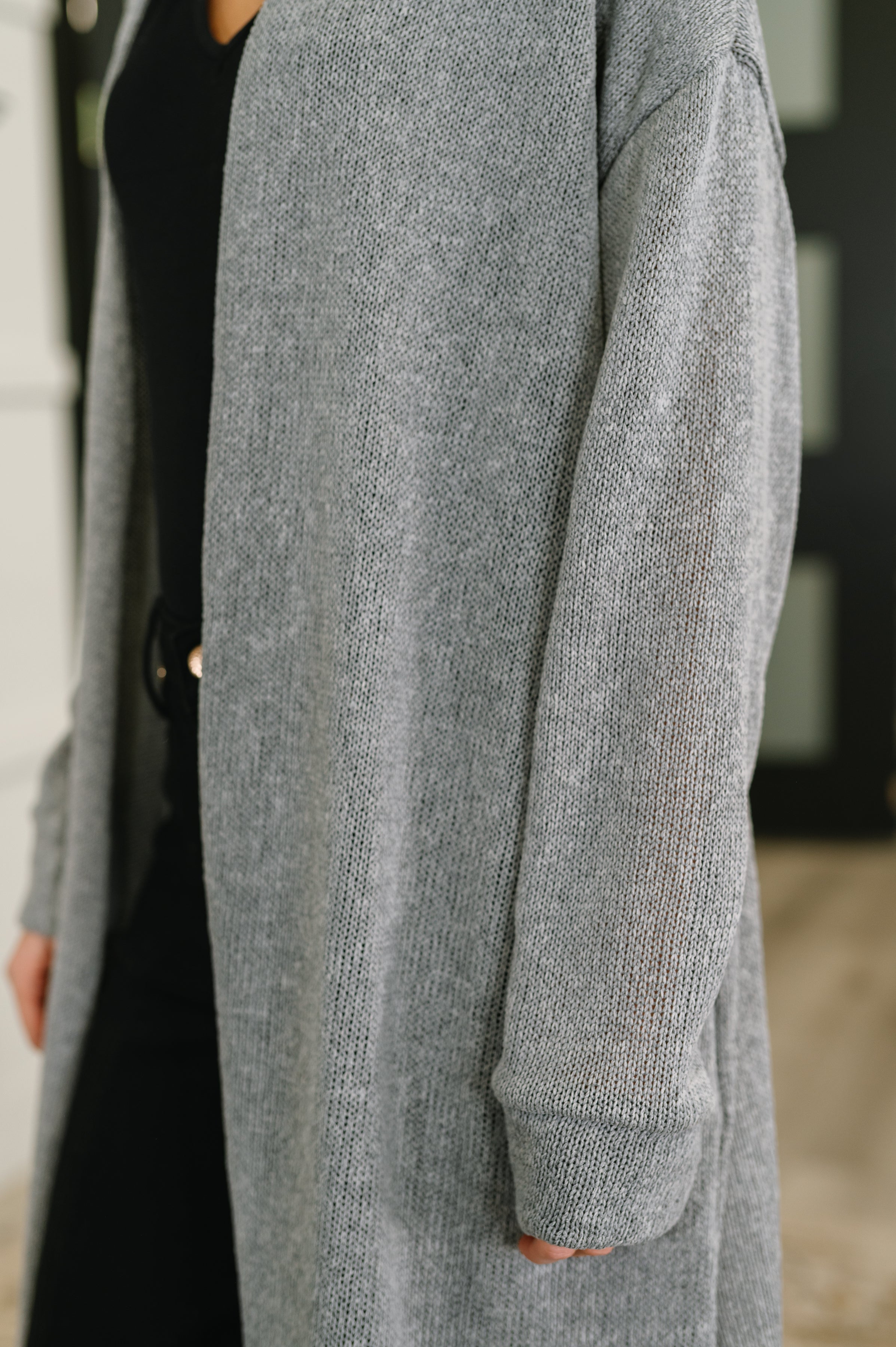 Travel Hideaway Open Front Cardigan in Soft Grey - Charming Charlie