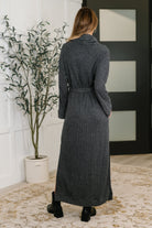 Travel Plush Knit Dress in Charcoal - Charming Charlie