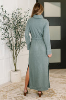 Travel Plush Knit Dress in Soft Teal - Charming Charlie
