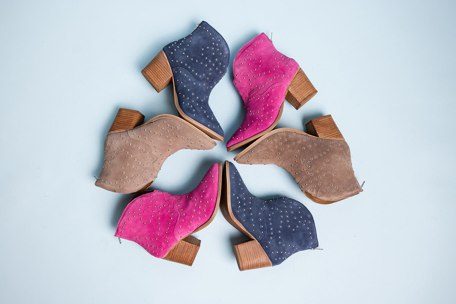 Twilight Studded Heeled Ankle Boot in Denim - Charming Charlie
