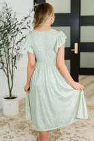 Twirl Me Softly Flutter Sleeve Dress in Sage - Charming Charlie