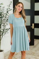 Twirlin’ Dirty Cable Ribbed Knit Dress in Sage Green - Charming Charlie