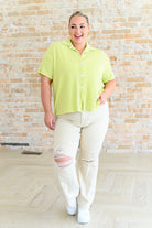 Two's Company Ribbed Button Down - Charming Charlie