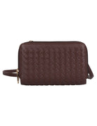 Ellen RFID Blocking Woven Crossbody Phone Wallet Mahogany - karlahanson.com