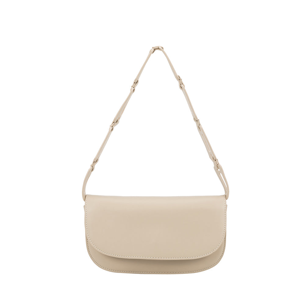 Melie Bianco Recycled Vegan Leather Inez Small Shoulder Bag in Bone