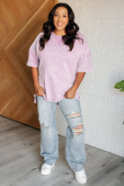 Unbothered Mineral Wash Top in Orchid Petal - Charming Charlie