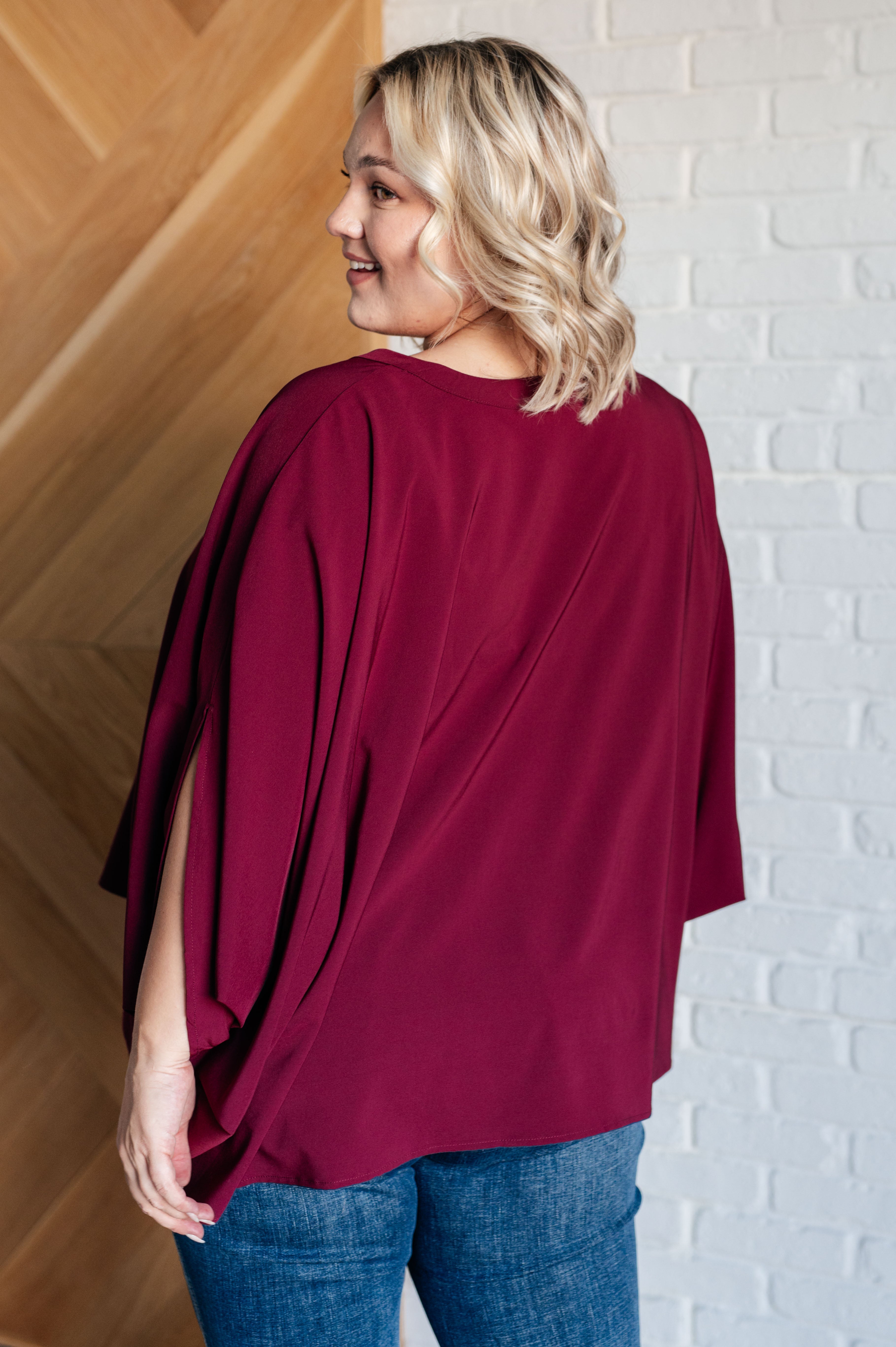 Universal Philosophy Blouse in Wine - Charming Charlie