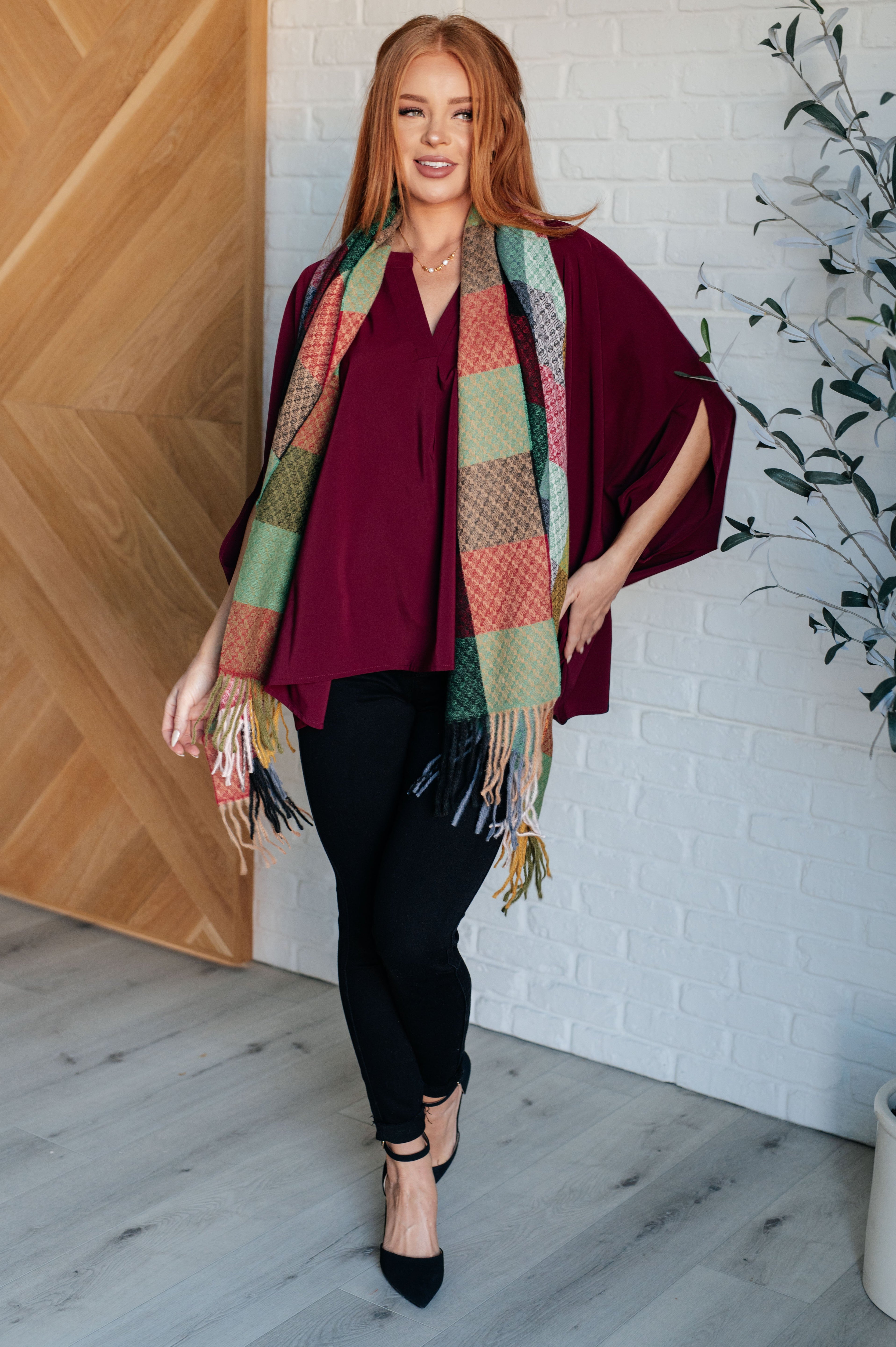 Universal Philosophy Blouse in Wine - Charming Charlie