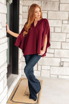 Universal Philosophy Blouse in Wine - Charming Charlie