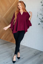 Universal Philosophy Blouse in Wine - Charming Charlie