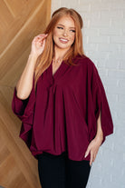 Universal Philosophy Blouse in Wine - Charming Charlie