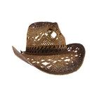 ombre open weave cowboy hat by C.C in brown and tan with curved brim