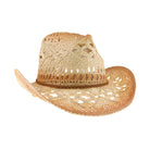 ombre open weave cowboy hat by C.C in tan with curved brim