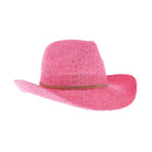 Pink C.C brand sequin cowboy hat with curved brim and sparkly finish