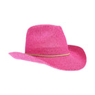 Hot Pink C.C brand sequin cowboy hat with curved brim and sparkly finish