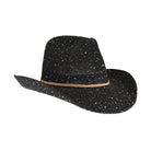 black C.C brand sequin cowboy hat with curved brim and sparkly finish