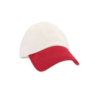 C.C two tone baseball cap in red and white cotton with curved brim