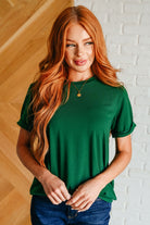 Uptown Crew T-Shirt in Green - Charming Charlie