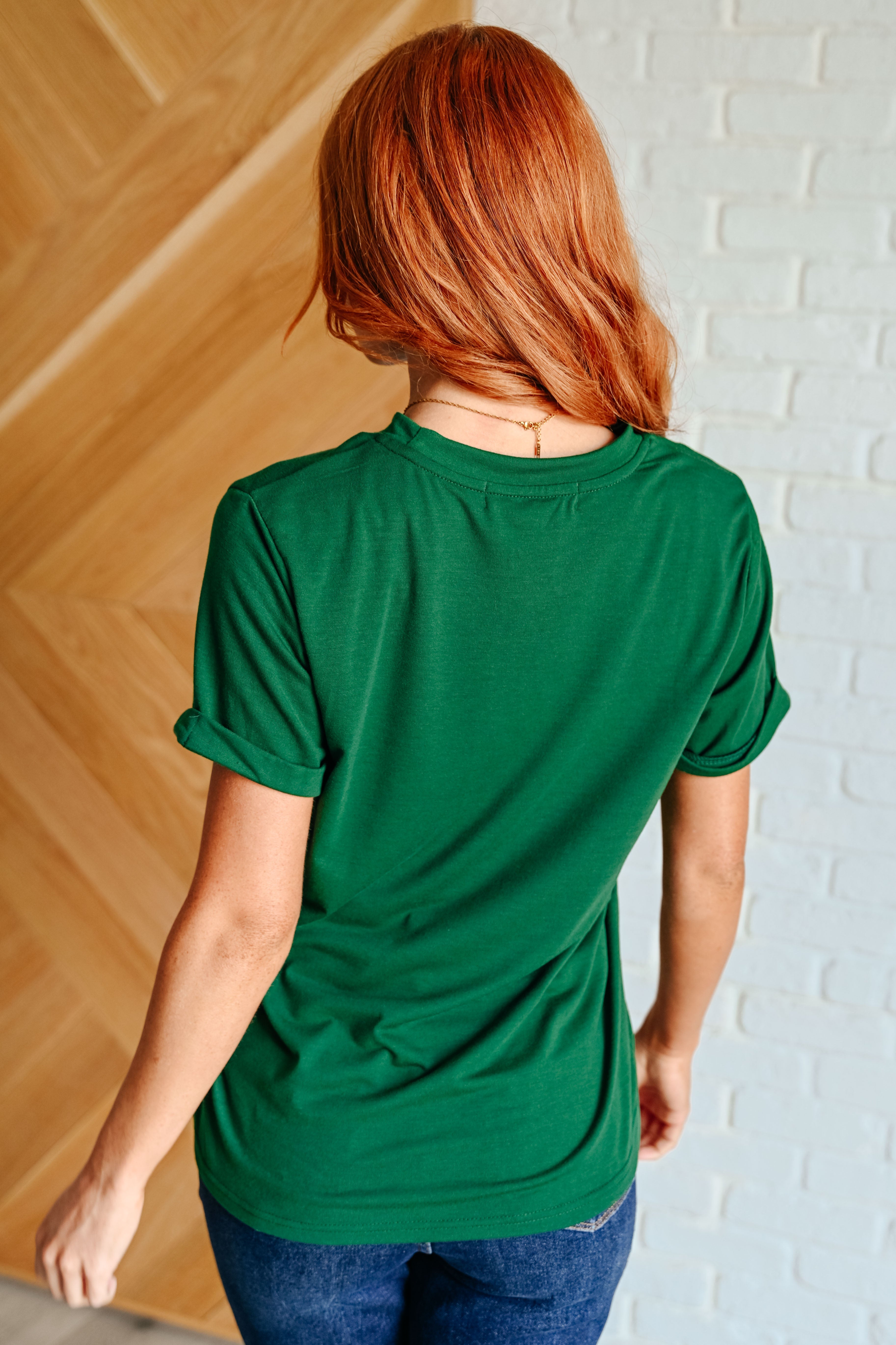 Uptown Crew T-Shirt in Green - Charming Charlie