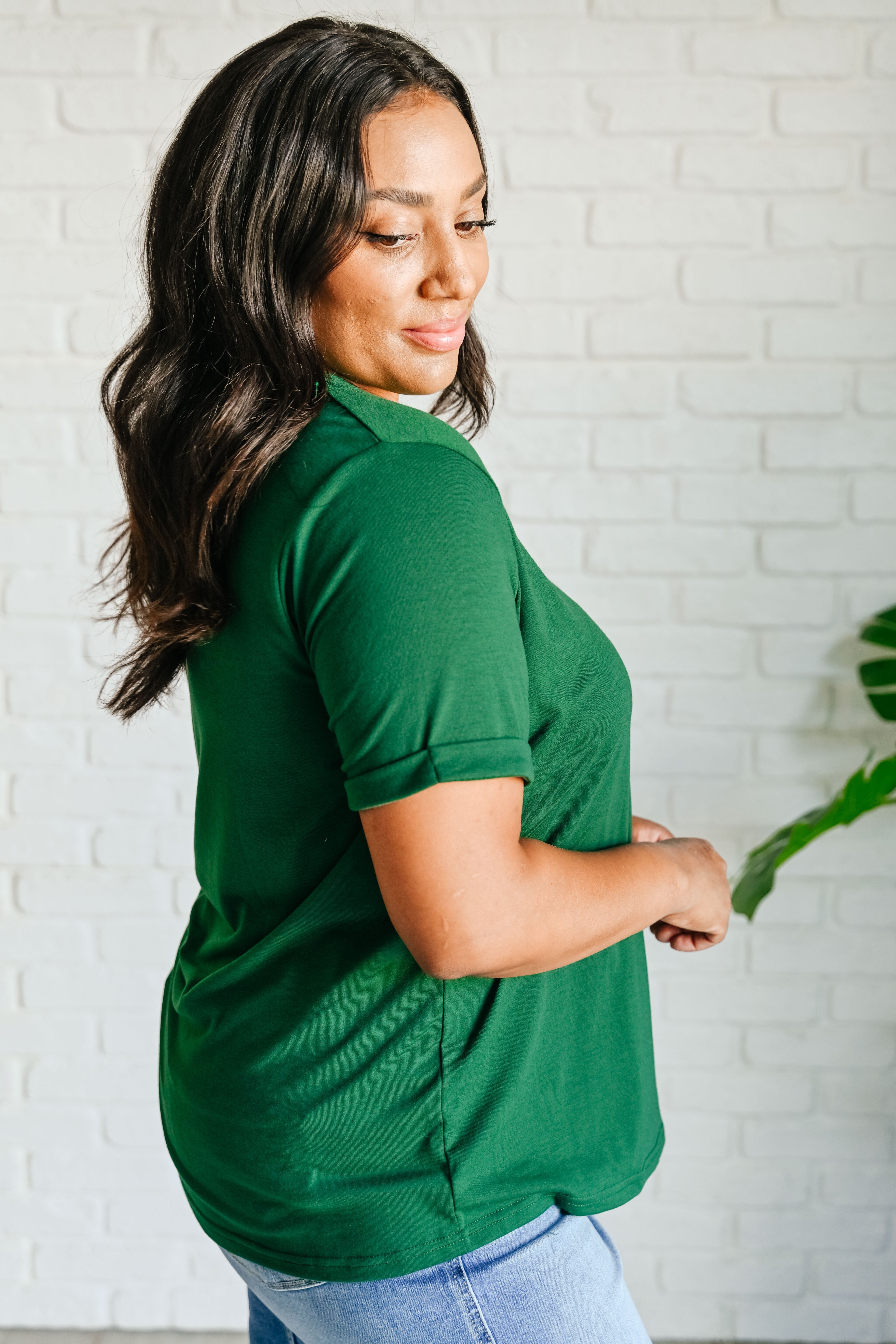 Uptown Crew T-Shirt in Green - Charming Charlie