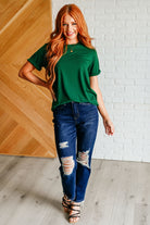 Uptown Crew T-Shirt in Green - Charming Charlie