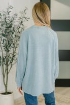 Urban Flux Scooped Hi-Low Long Pullover in Blue Grey - Charming Charlie