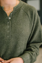 Urban Flux Scooped Hi-Low Long Pullover in Olive - Charming Charlie
