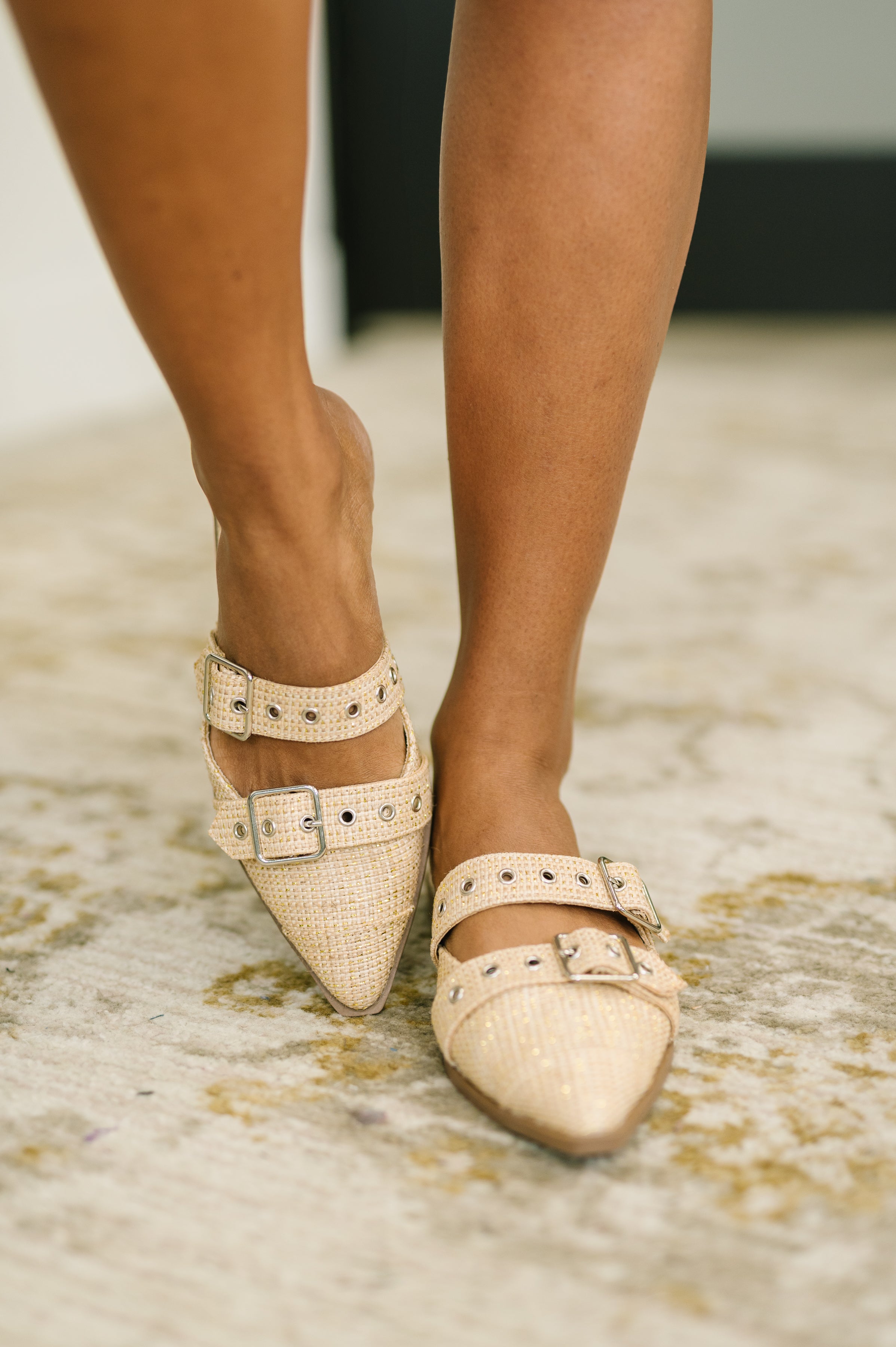 Usual Pointy Toe Double Buckle Flat - Charming Charlie