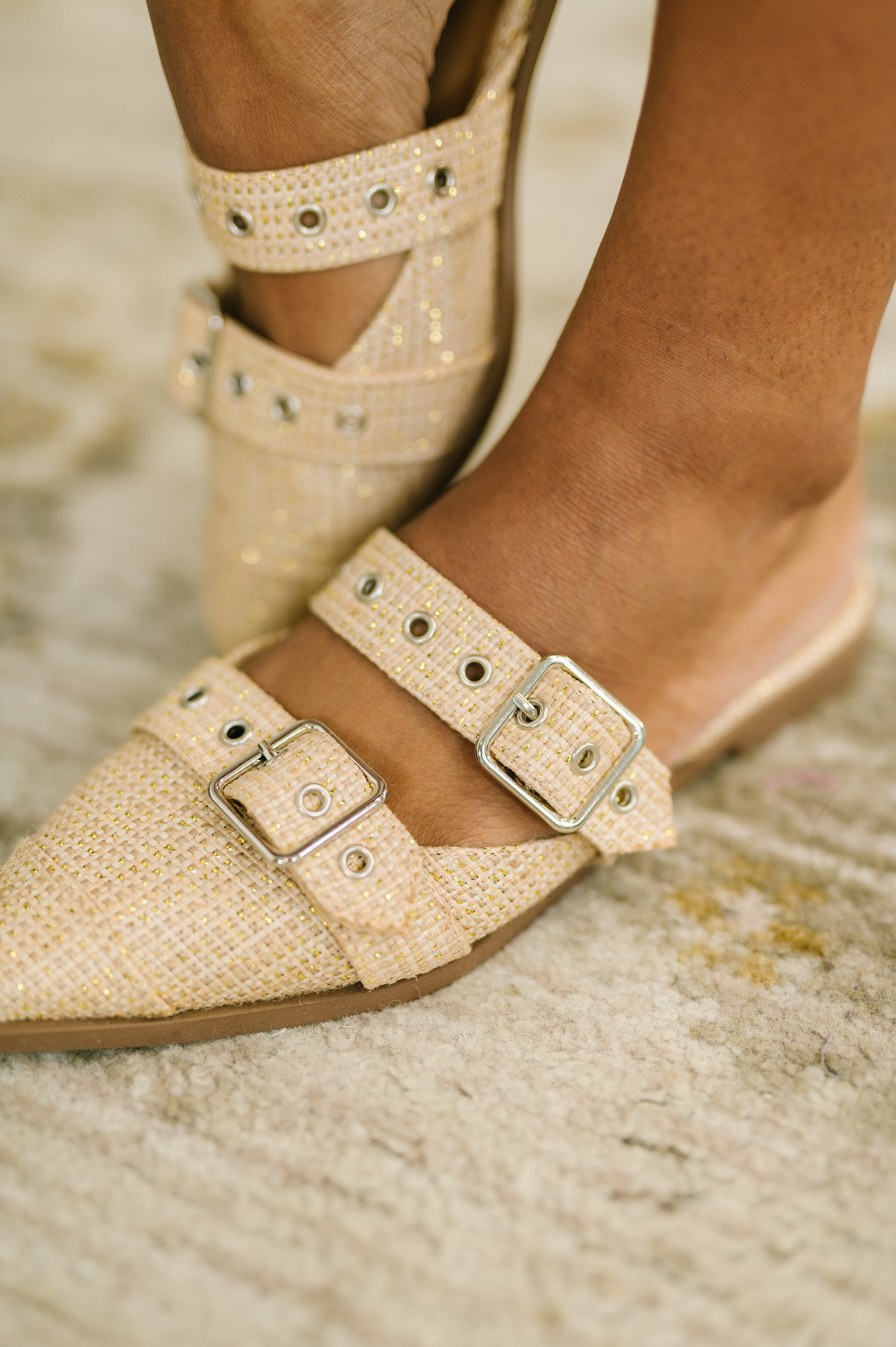 Usual Pointy Toe Double Buckle Flat - Charming Charlie
