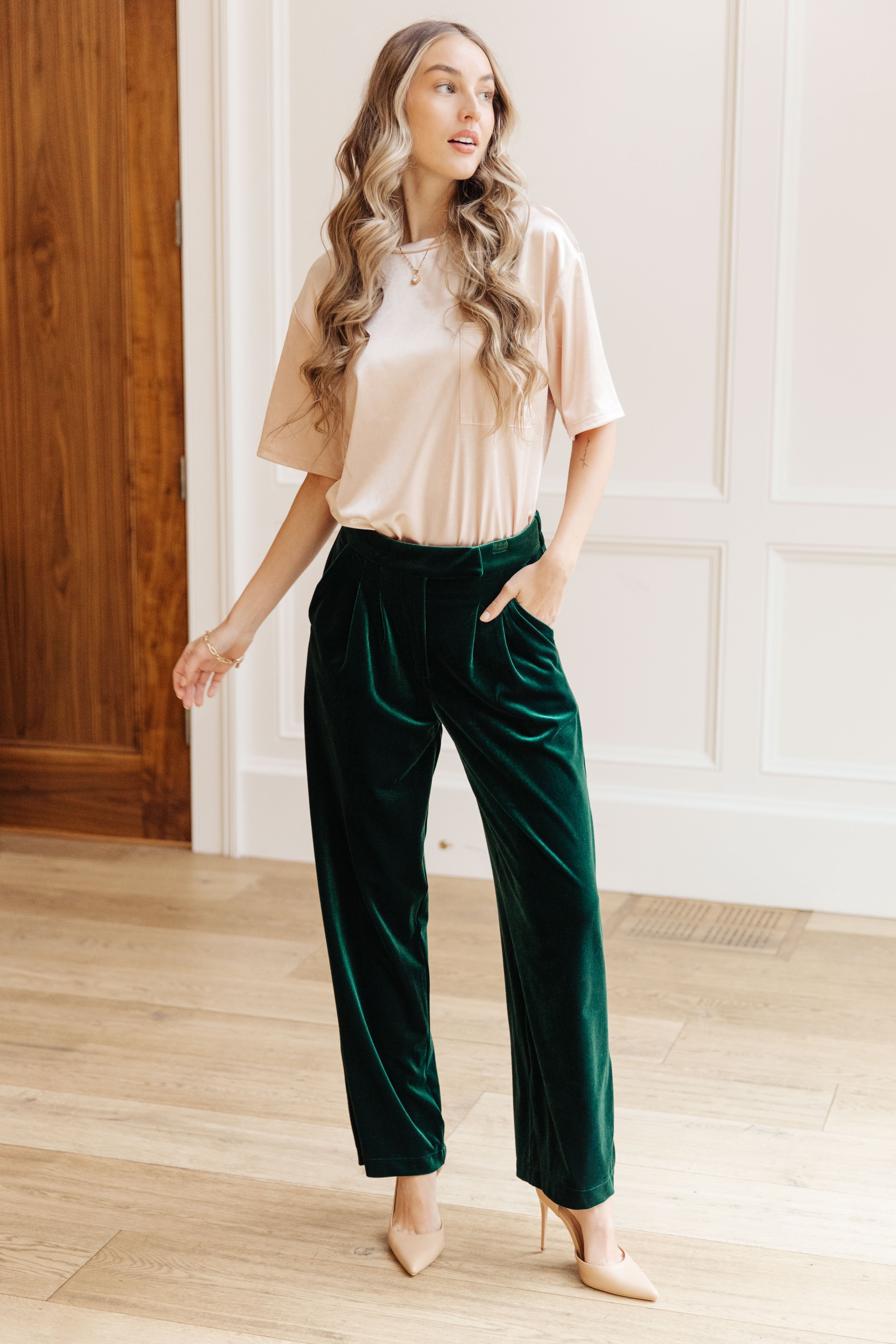 Champagne Problems Satin Top - Charming Charlie