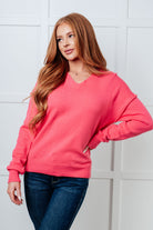 Very Understandable V-Neck Sweater in Pink - Charming Charlie