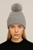 Solid Beanie with Pom - Charming Charlie