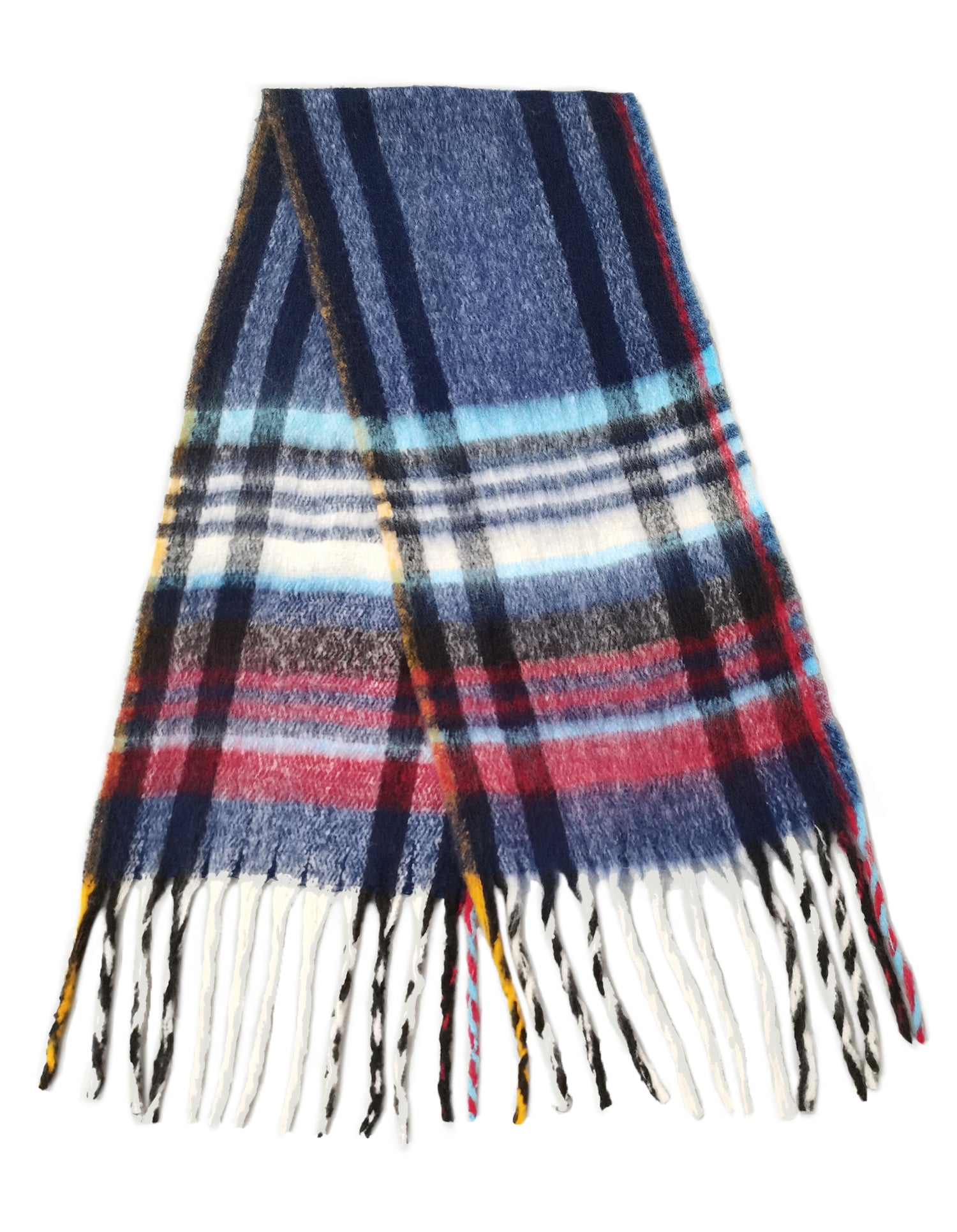 Multi Stripe Cozy Scarf With Fringe - Charming Charlie