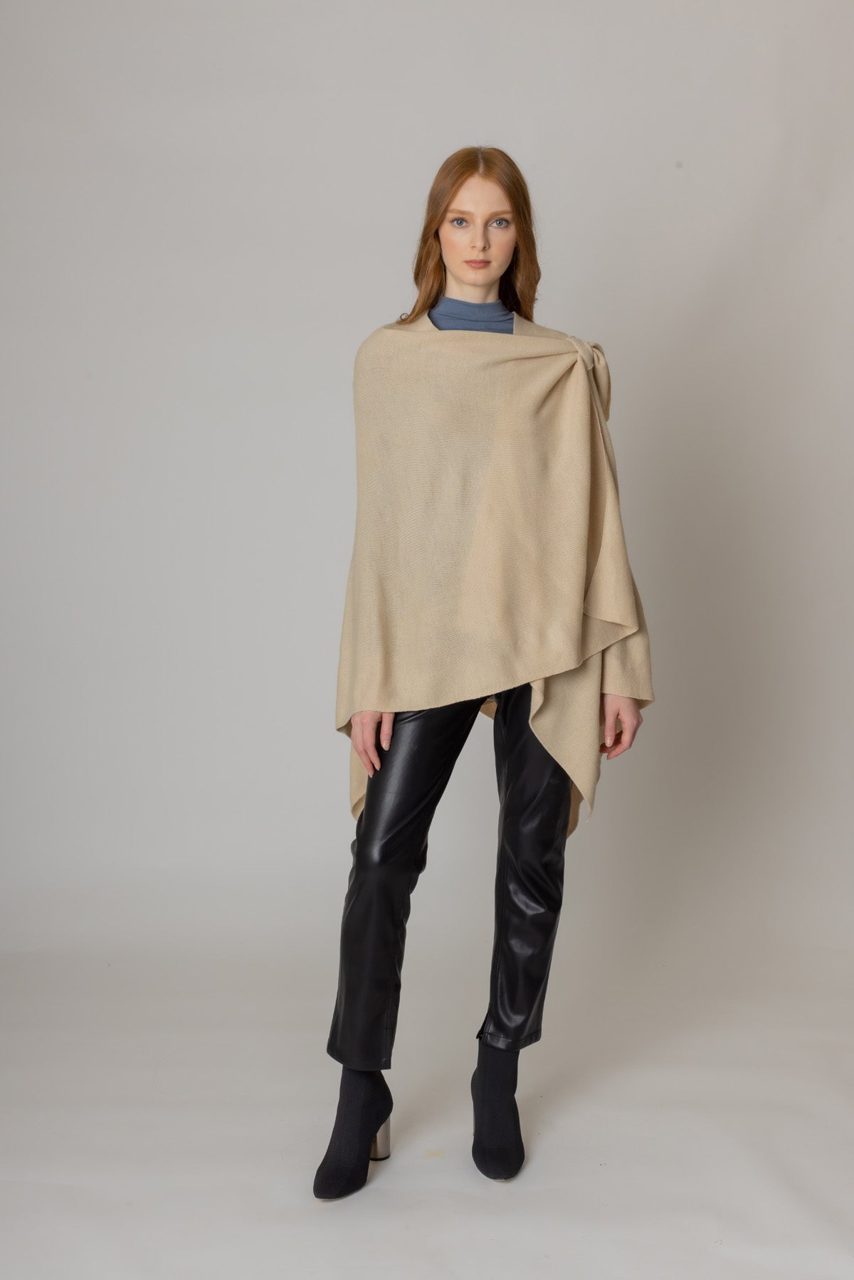 Solid Ruana With Shoulder Strap - Charming Charlie