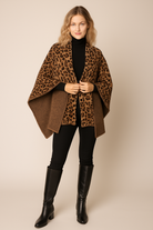 Leopard Knit Ruana with Shoulder Strap - Charming Charlie
