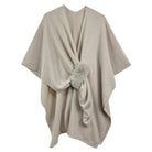 Solid Ruana with Fur Strap - Charming Charlie