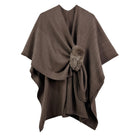 Solid Ruana with Fur Strap - Charming Charlie