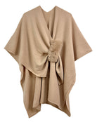 Solid Ruana with Fur Strap - Charming Charlie