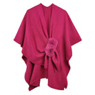 Solid Ruana with Fur Strap - Charming Charlie
