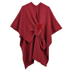 Solid Ruana with Fur Strap - Charming Charlie
